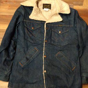 Vintage Wrangler Jean Denim Shearling Fleece Jacket (cooler than levis)